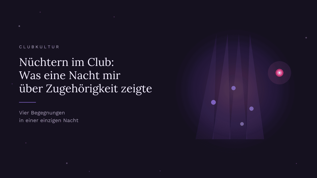 Lichtkegel in einem dunklen Raum, mit mehreren Punkten und einem, der abseits leuchtet